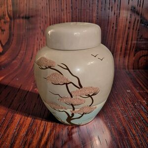 Vintage Weil Ware California Pottery Ming Tree Ginger Jar Blossom Gray & Pink